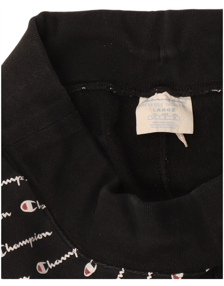 Pantaloni da tuta con grafica Champion Reverse Weave da uomo, pantaloni da jogging, grandi, neri