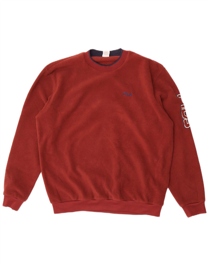 Maglione in pile grafico da uomo Fila grande poliestere marrone