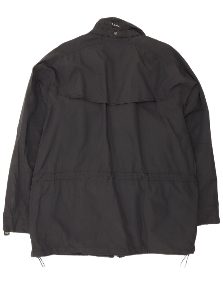 Giacca antipioggia da uomo Gant UK 40 Large in nylon blu navy