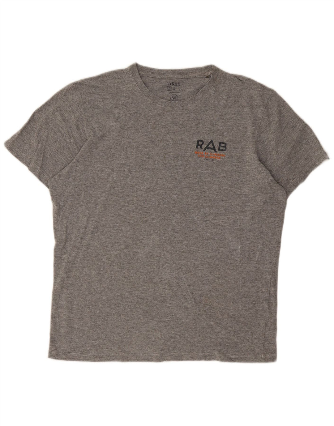 T-shirt grafica da uomo Rab Top in cotone chiazzato grigio medio