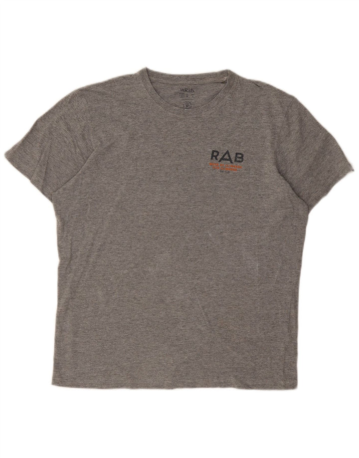 T-shirt grafica da uomo Rab Top in cotone chiazzato grigio medio