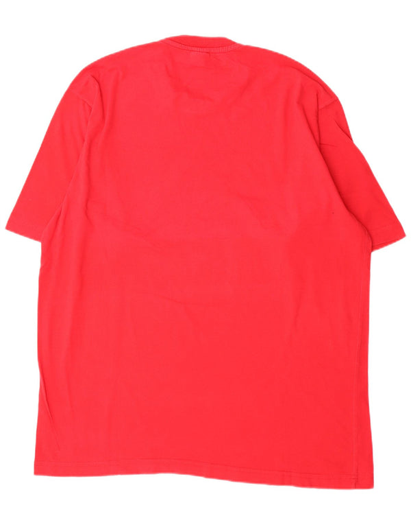 T-shirt grafica da uomo Adidas Top grande in cotone rosso