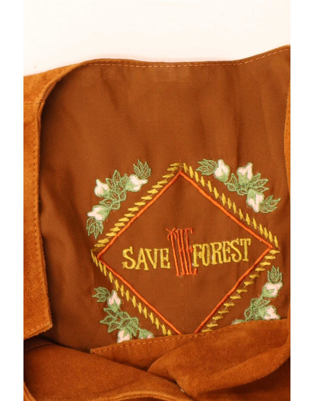Gilet corto in pelle scamosciata da donna Save The Forest IT 44 Marrone medio