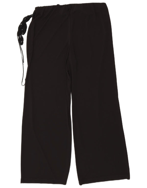 Pantaloni a gamba larga da donna Marks & Spencer UK 22 3XL W34 L32 Poliestere nero