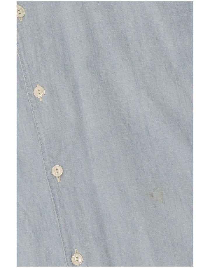 Camicia oversize a maniche corte da donna Ralph Lauren US 4 Small in cotone blu