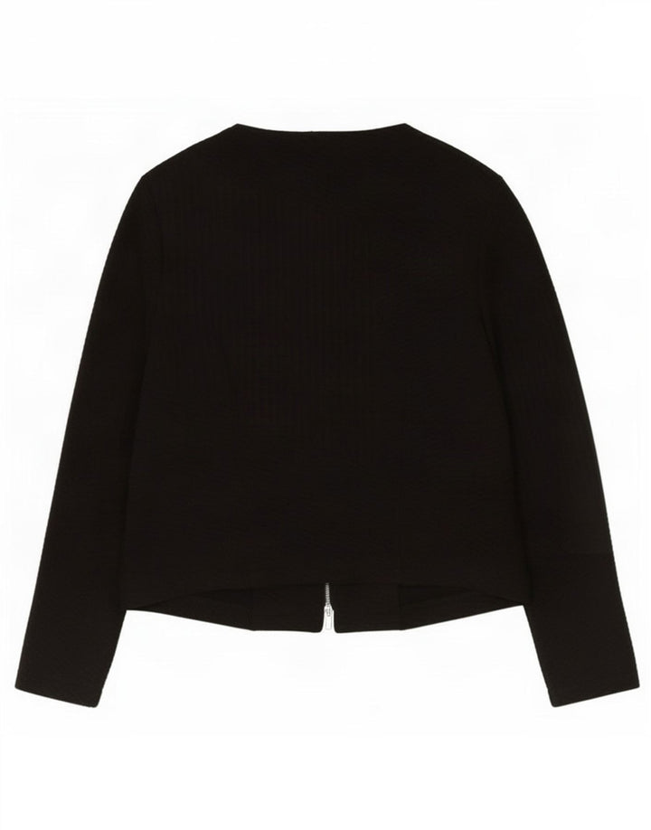 Giacca blazer con zip intera da donna Marks & Spencer UK 12 poliestere nero medio