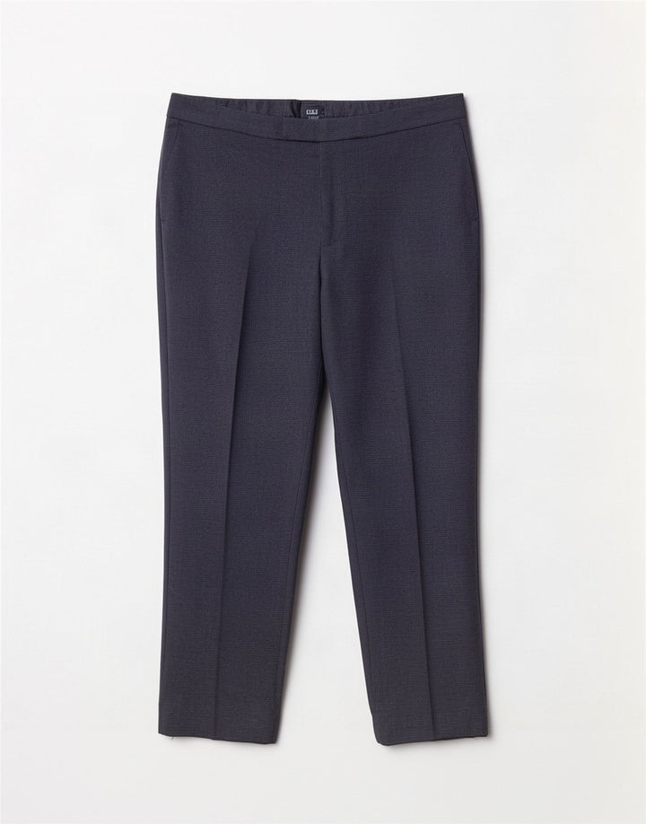 Pantaloni da abito dritti da uomo Marks & Spencer W40 L29 pied de poule blu navy