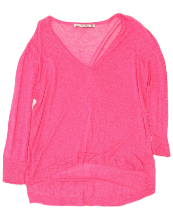 Maglione Zara da donna con scollo a V UK 16 grande rosa