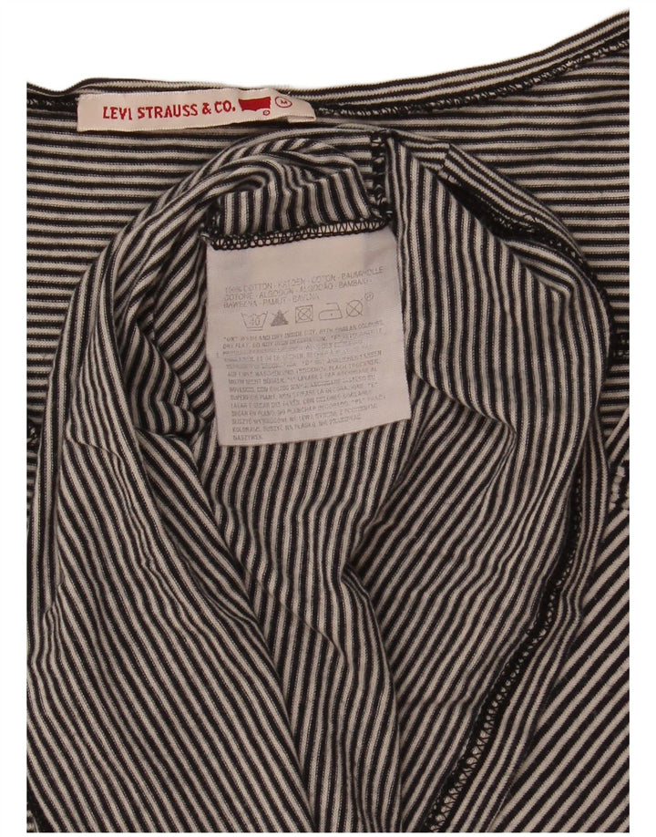 Levi's Top da donna a maniche lunghe UK 14 Cotone a righe nere medie