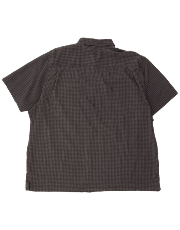 Camicia a maniche corte da uomo EDDIE BAUER 2XL Poliestere a quadri grigio
