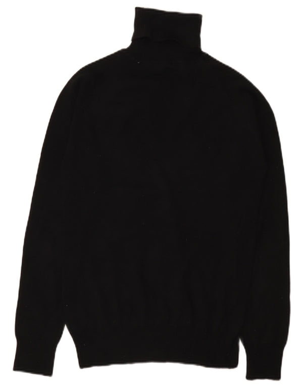Maglione maglione a collo alto da donna Zara UK 14 grande cotone nero