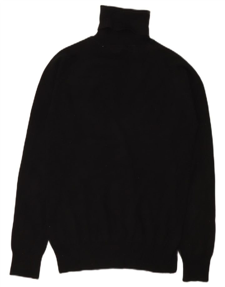 Maglione maglione a collo alto da donna Zara UK 14 grande cotone nero