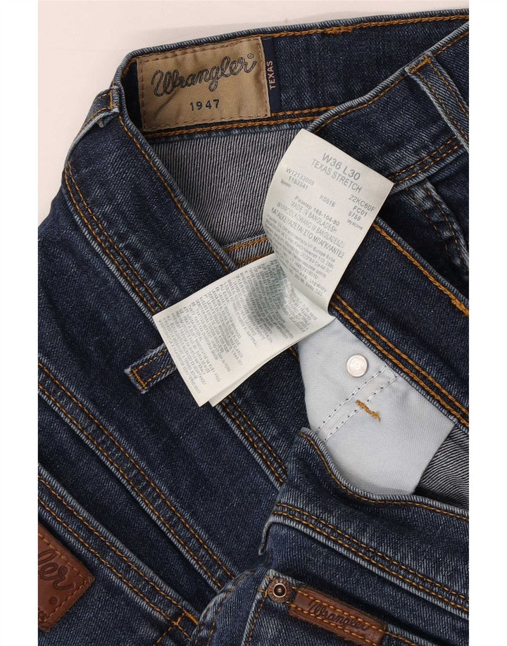 Jeans dritti elasticizzati Texas da uomo Wrangler W36 L26 cotone blu