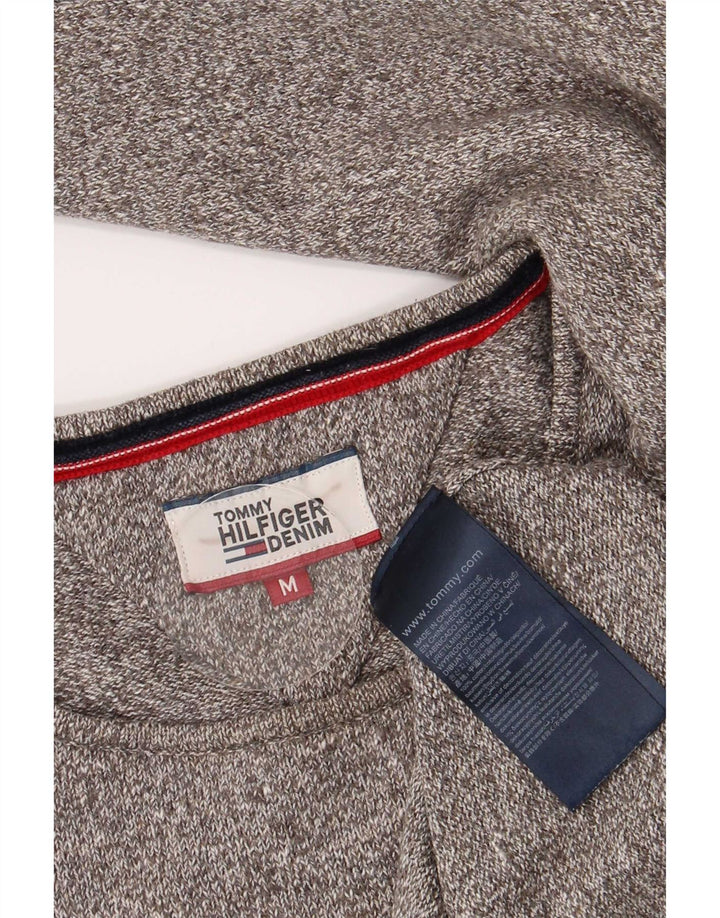 Maglione maglione girocollo da uomo Tommy Hilfiger cotone chiazzato grigio medio