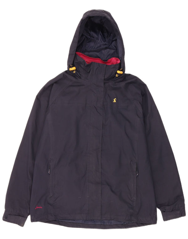 Giacca antipioggia con cappuccio da donna Joules UK 12 medio blu navy poliestere