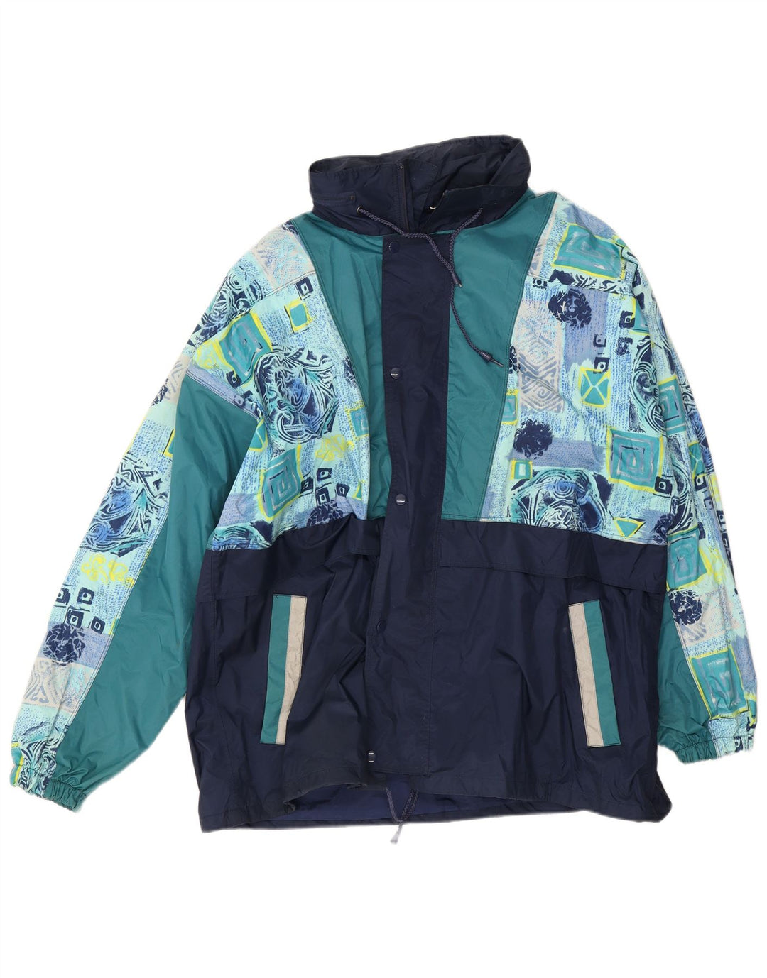 Giacca antipioggia da uomo Shamp UK 42 XL Blu navy Colourblock in poliammide