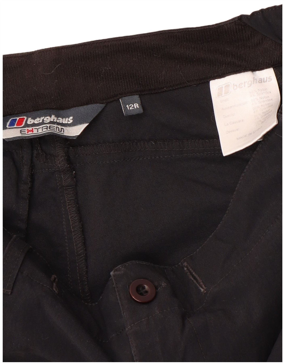 Pantaloni cargo dritti da donna Berghaus UK 12 medi W32 L31 nylon nero