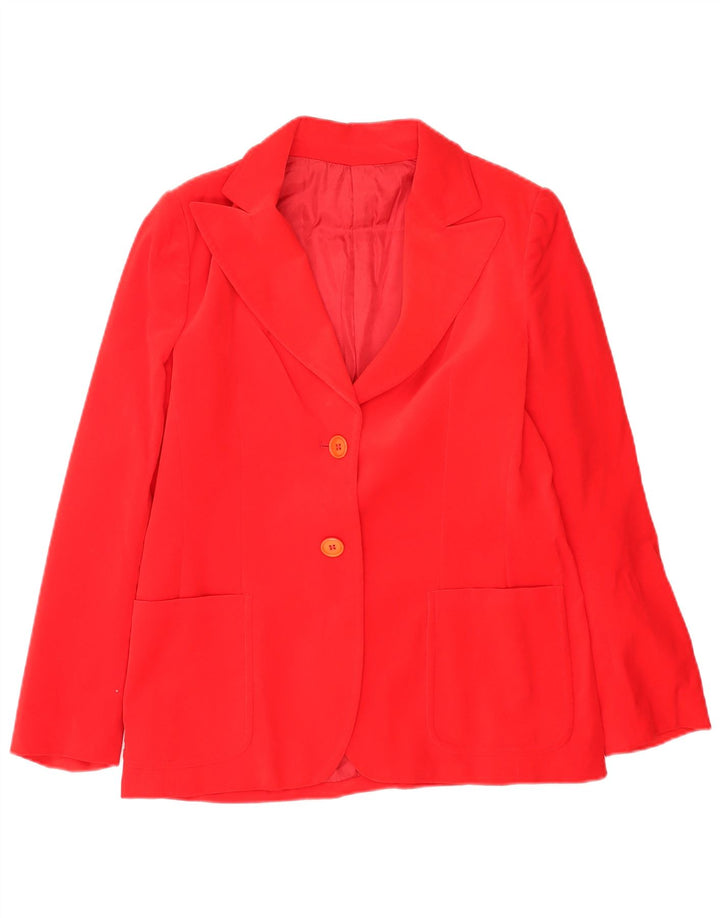 Giacca blazer vintage da donna a 2 bottoni IT 48 XL in cotone rosso