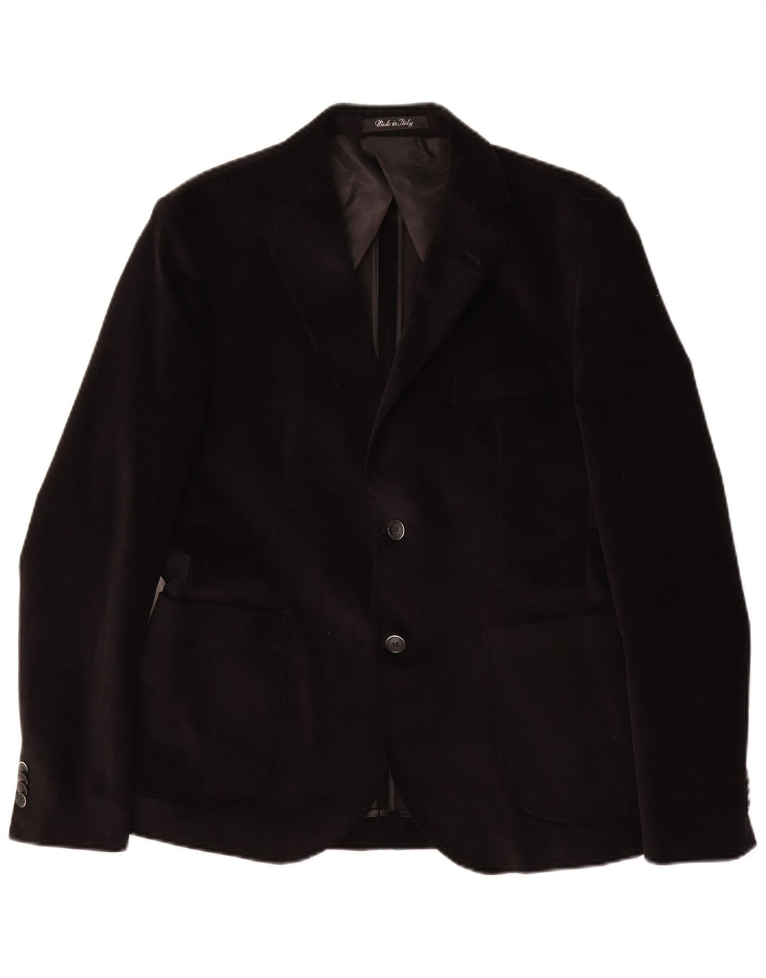 Giacca blazer da uomo a 2 bottoni VINTAGE IT 50 grande in cotone nero