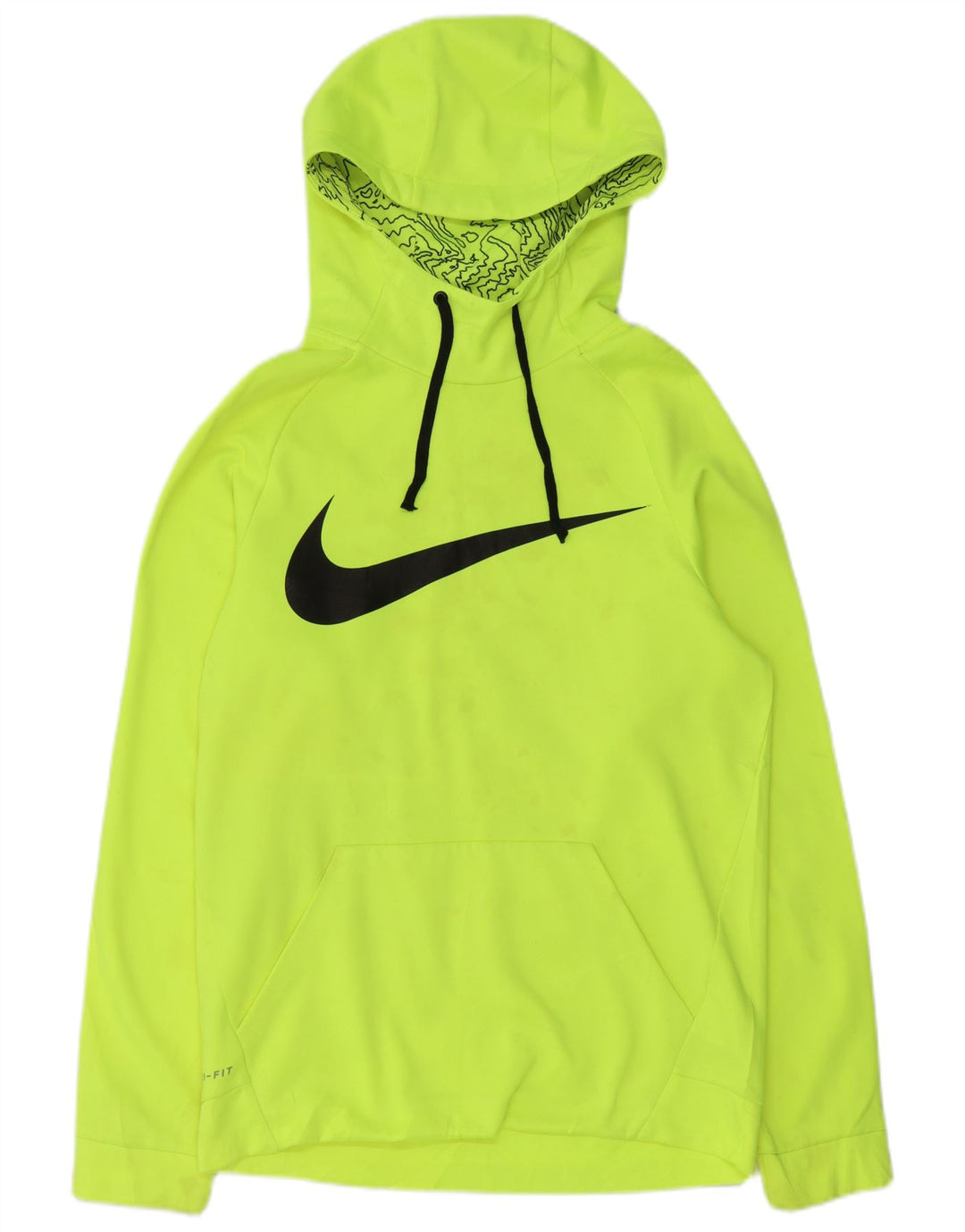 Felpa con cappuccio grafica Nike Dri Fit da uomo, piccola, in poliestere verde