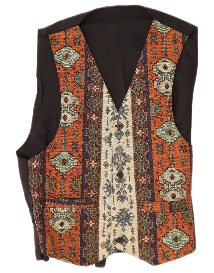 Gilet vintage da uomo piccolo Fair Isle multicolore