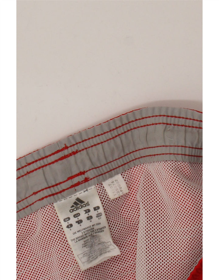 Pantaloncini da bagno con grafica Adidas da uomo piccoli in poliestere color block rosso