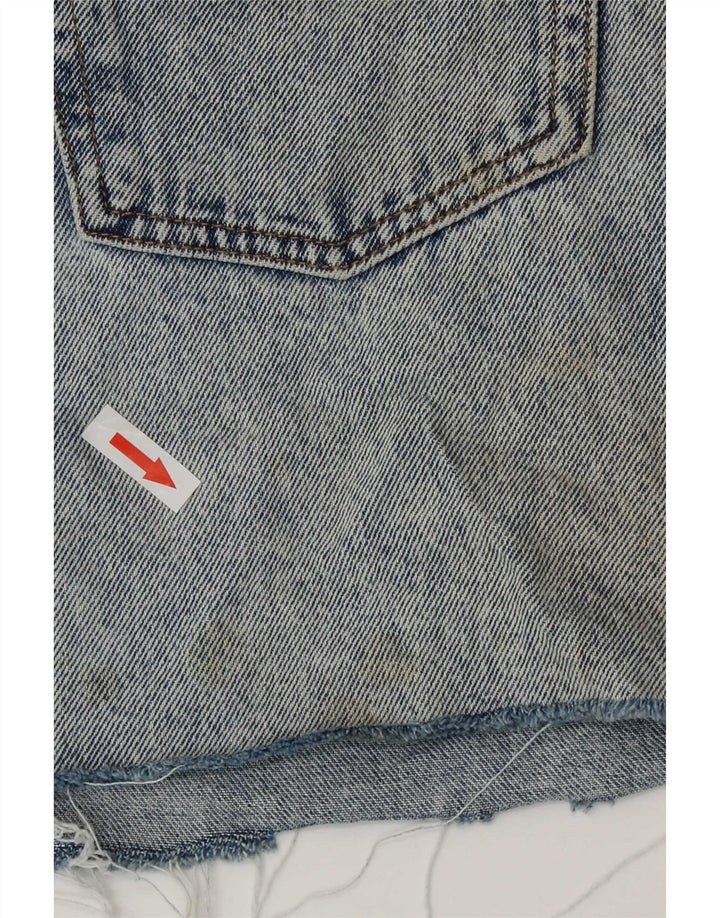 Minigonna di jeans Zara da donna lavaggio acido media W28 blu