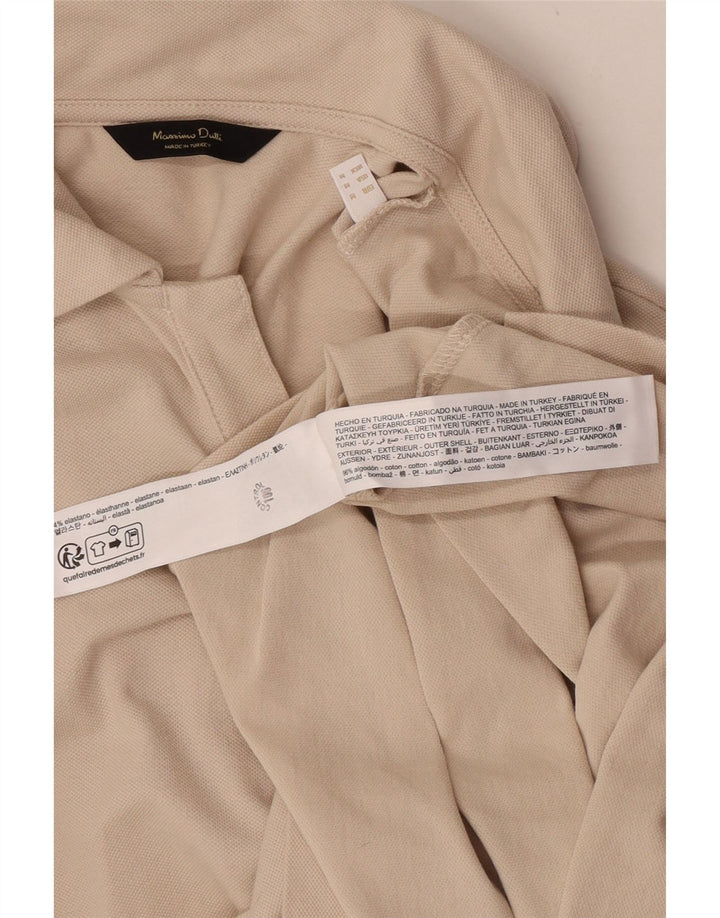 Polo da uomo Massimo Dutti in cotone beige medio