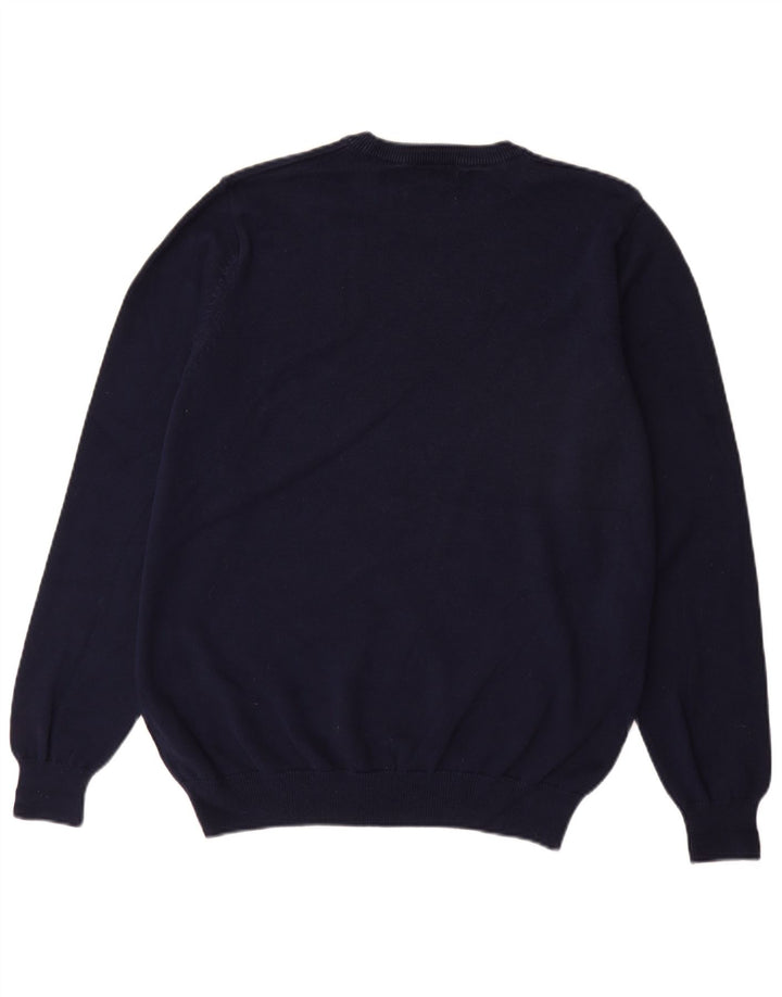Maglione maglione girocollo da uomo Marks & Spencer grande cotone blu navy