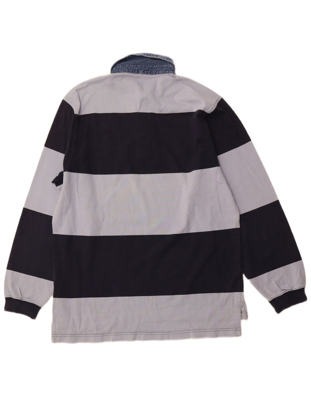 GANT Polo da rugby da uomo a maniche lunghe in cotone a righe medie blu navy