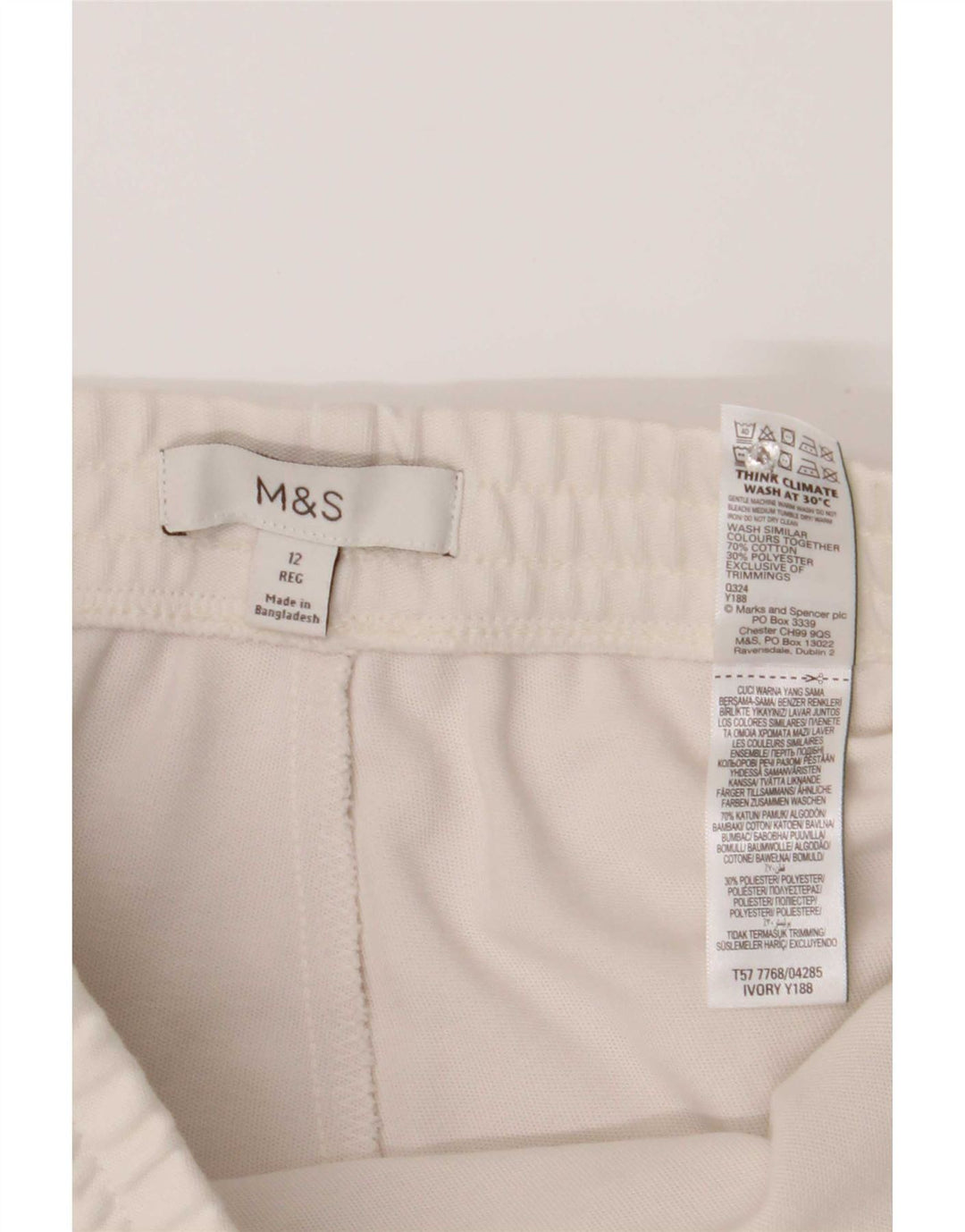 Pantaloni da tuta da donna Marks & Spencer UK 12 medio bianco sporco