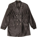 Cappotto in pelle vintage da donna UK 18 XL in pelle nera