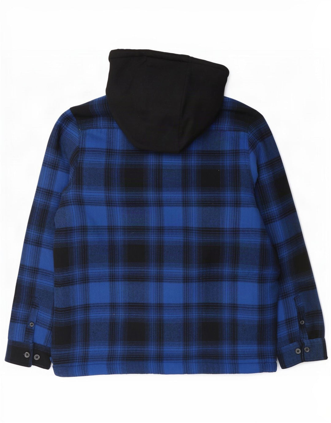 Threadbare Camicia da uomo in flanella con cappuccio da boscaiolo medio blu navy a quadri