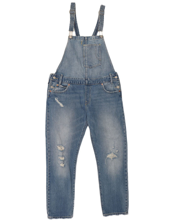 Levi's Jeans dritti con salopette effetto invecchiato da donna medio W36 L27 blu