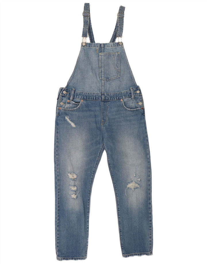 Levi's Jeans dritti con salopette effetto invecchiato da donna medio W36 L27 blu