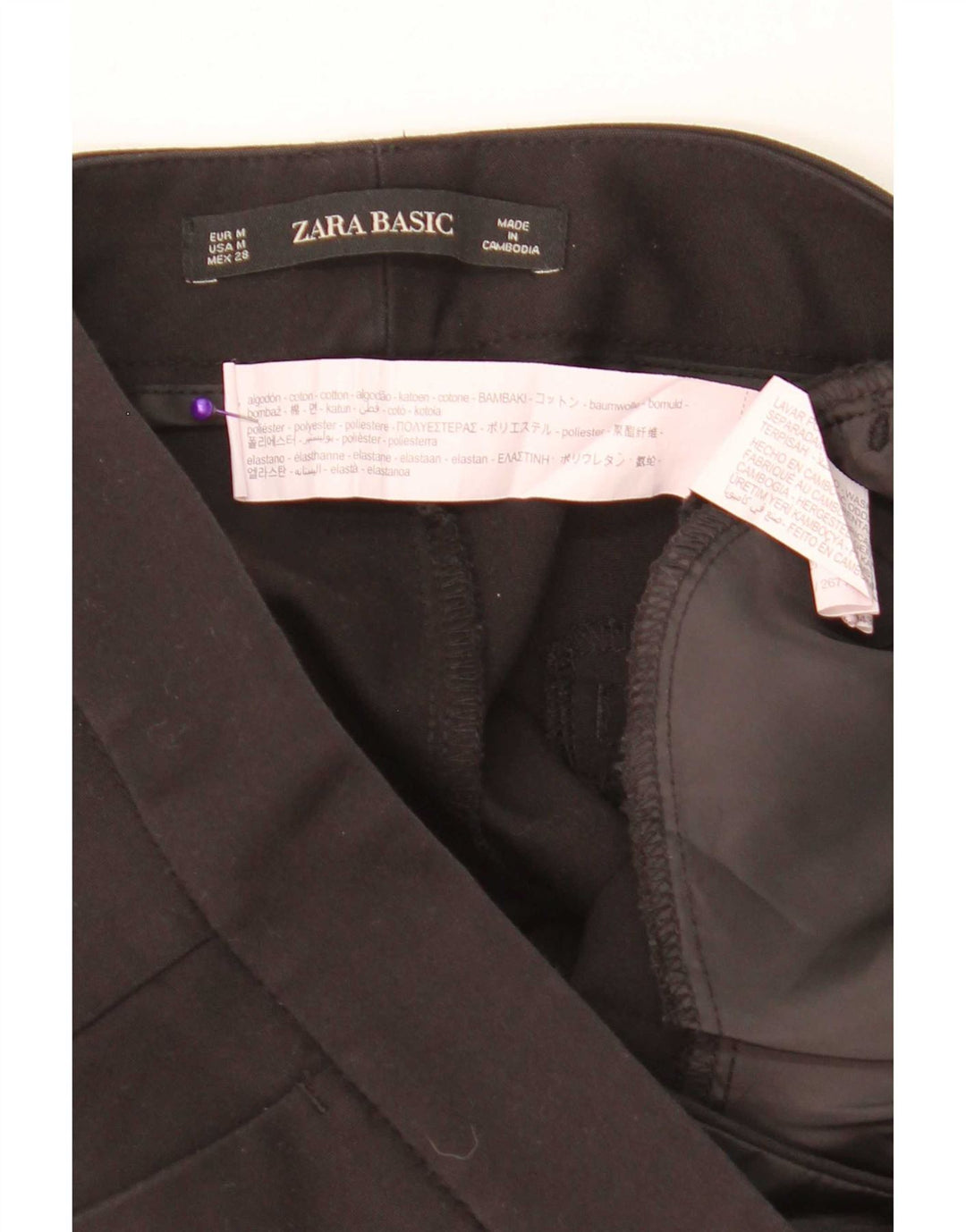 Pantaloni chino slim da donna Zara medi W28 L26 cotone nero