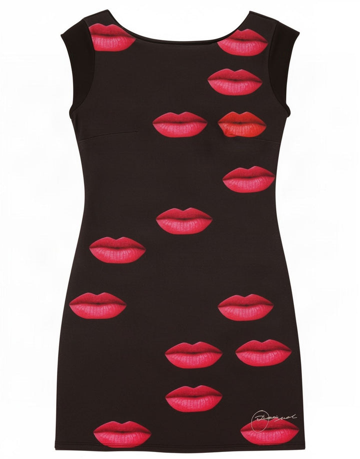 Abito tubino grafico da donna Desigual UK 12 medio nero