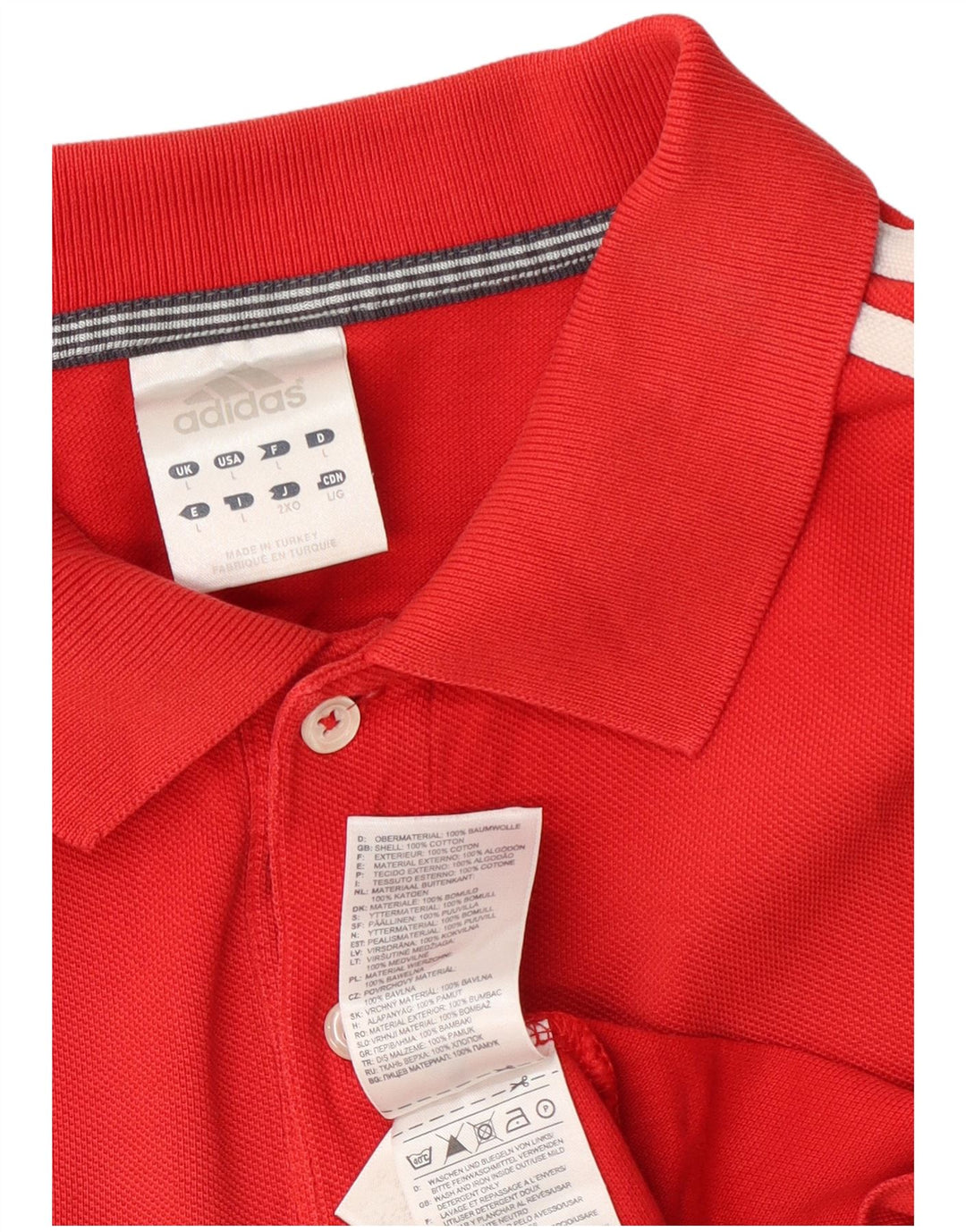 Polo Adidas da uomo grande in cotone rosso