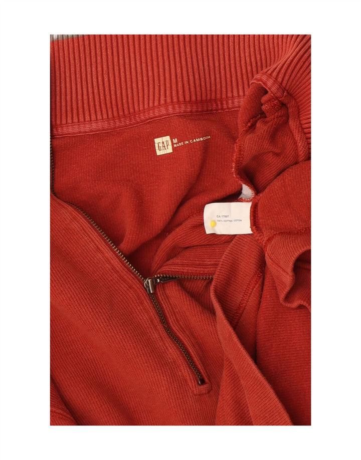 Felpa da uomo Gap con zip e collo, maglione, cotone rosso medio