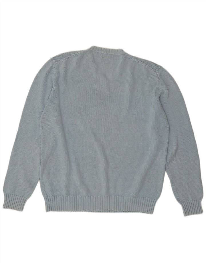 Maglione Zara da uomo con scollo a V grande in cotone blu