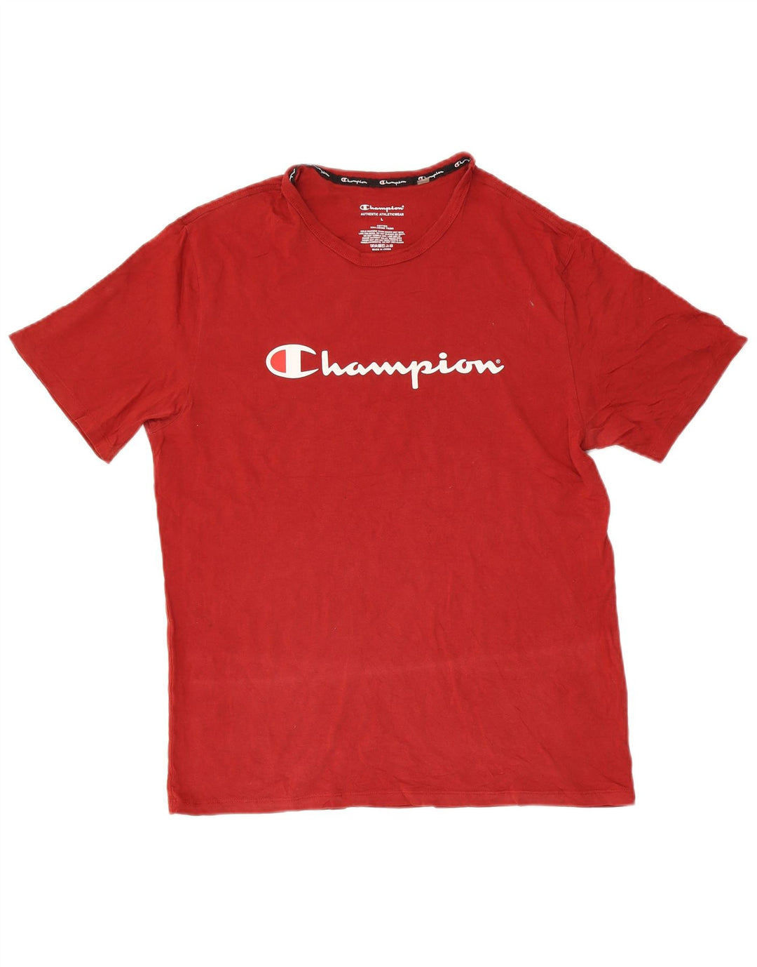 T-shirt grafica da uomo Champion Top grande in cotone rosso