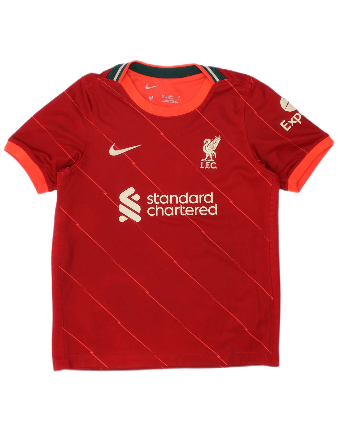 T-shirt grafica da ragazzo Nike Liverpool Top 6-7 anni grande rossa in poliestere