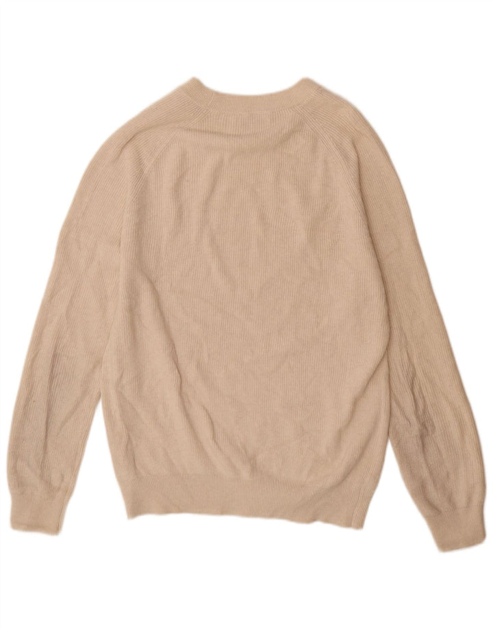 Maglione Zara da uomo con scollo a barca in cotone bianco sporco medio