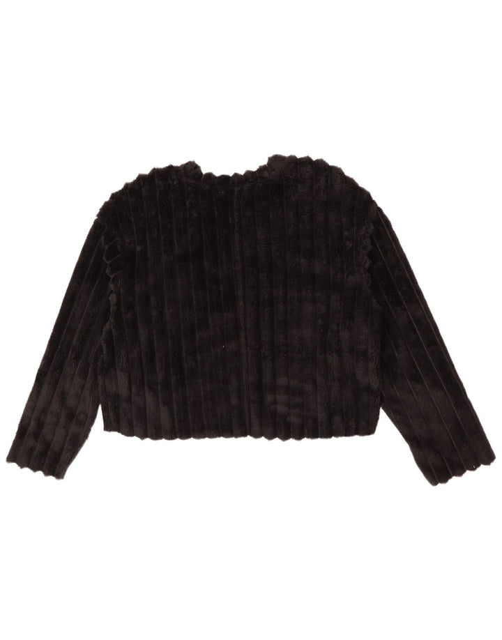 Maglione corto in pile oversize da donna Zara UK 8 piccolo poliestere nero