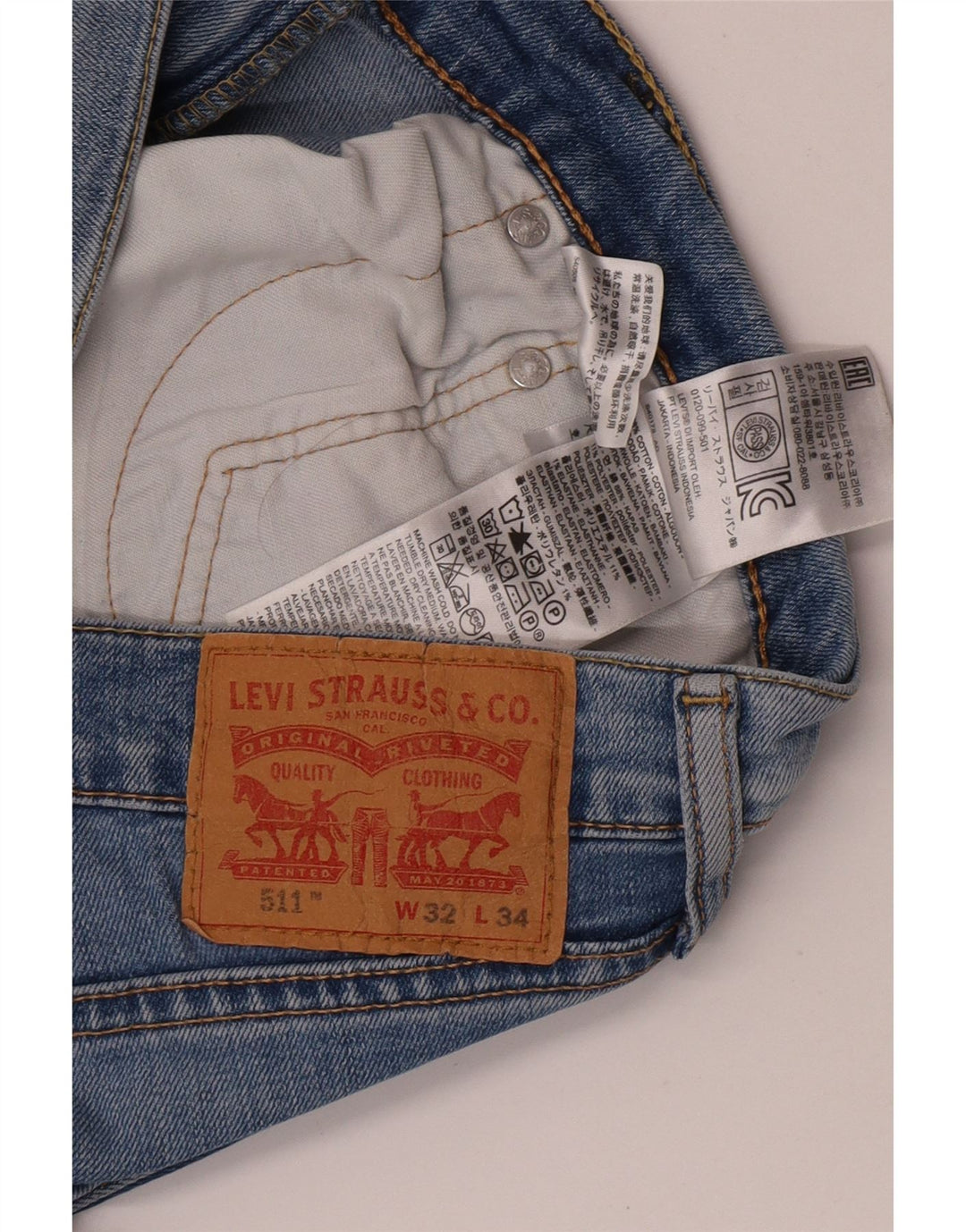 Jeans Levi's Uomo 511 Slim W32 L34 Cotone Blu