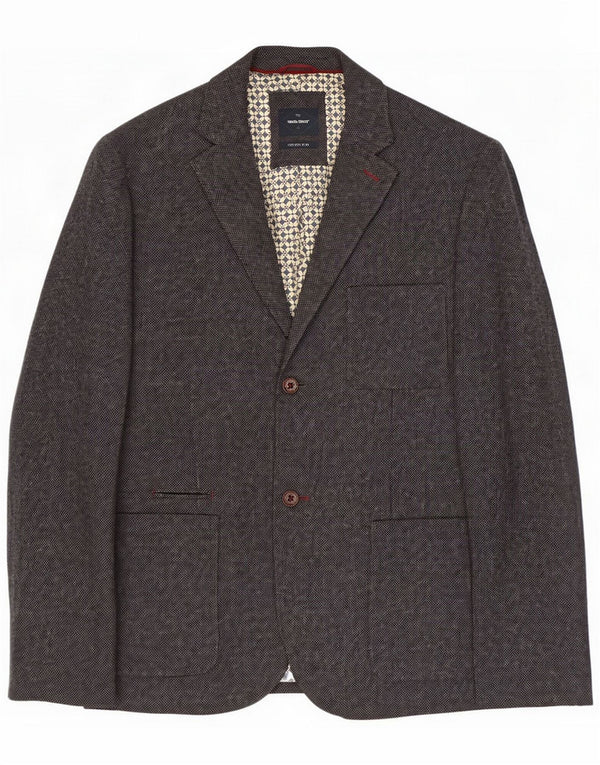 White Stuff Giacca blazer a 2 bottoni da uomo UK 44 2XL Lana screziata blu navy