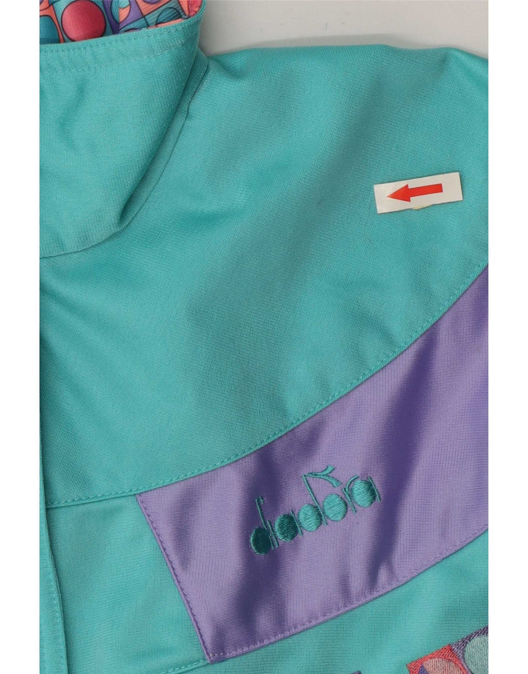 Giacca da tuta da donna Diadora IT 46 Large Turchese Colourblock