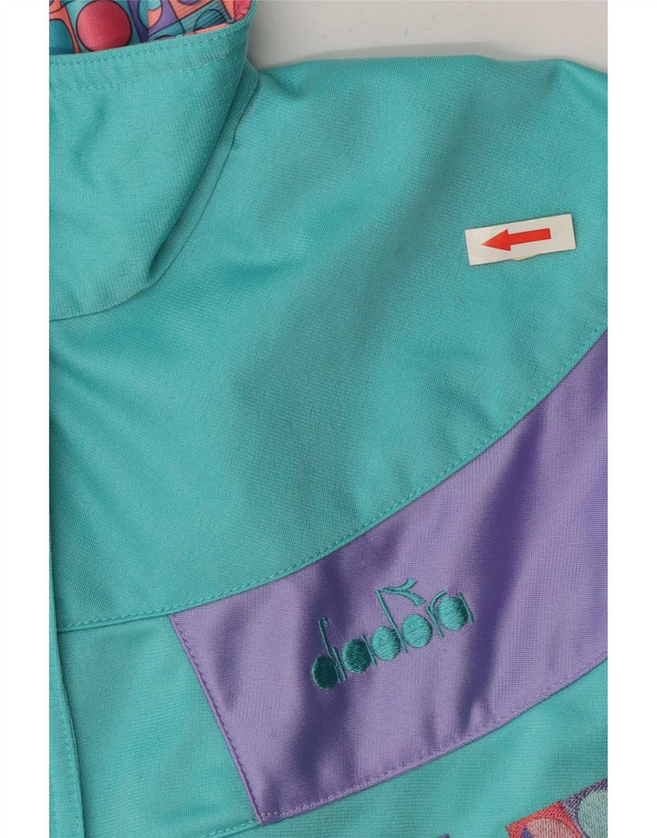 Giacca da tuta da donna Diadora IT 46 Large Turchese Colourblock
