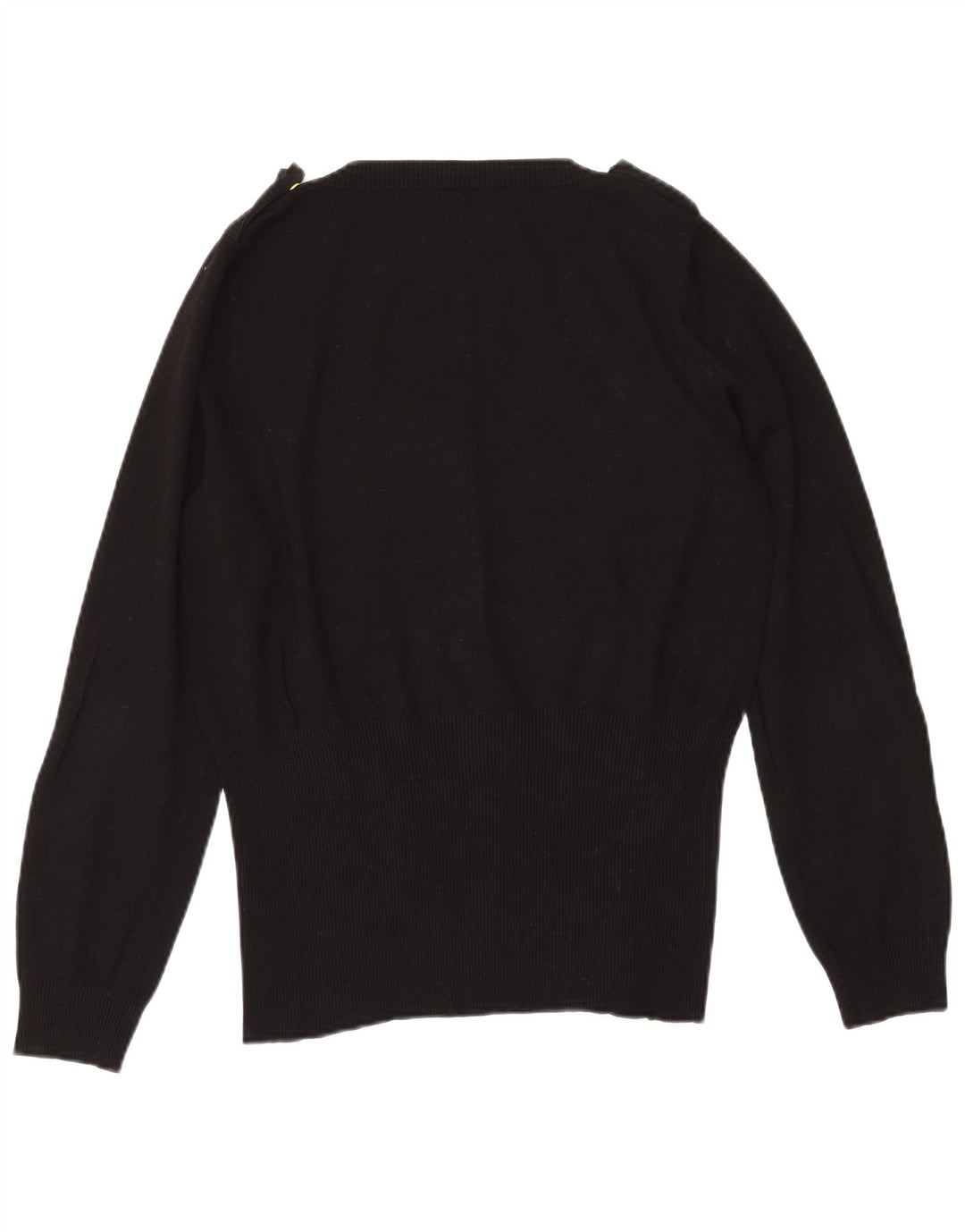 MARELLA Maglione militare da donna con scollo a V UK 20 2XL Viscosa nera