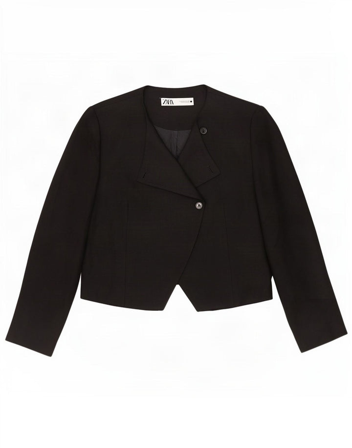 Giacca blazer a 1 bottone da donna Zara UK 18 XL viscosa nera